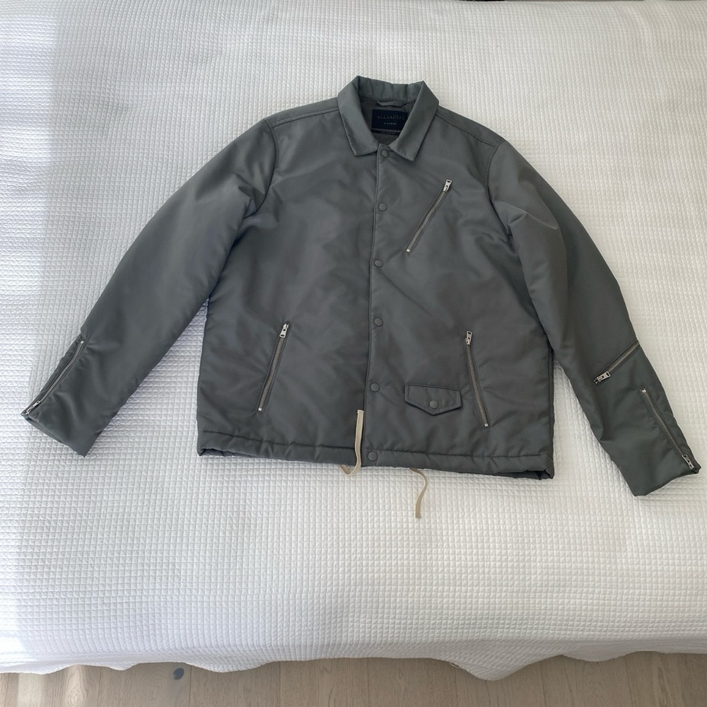 AllSaints Men's Olive Green Bomber Jacket
